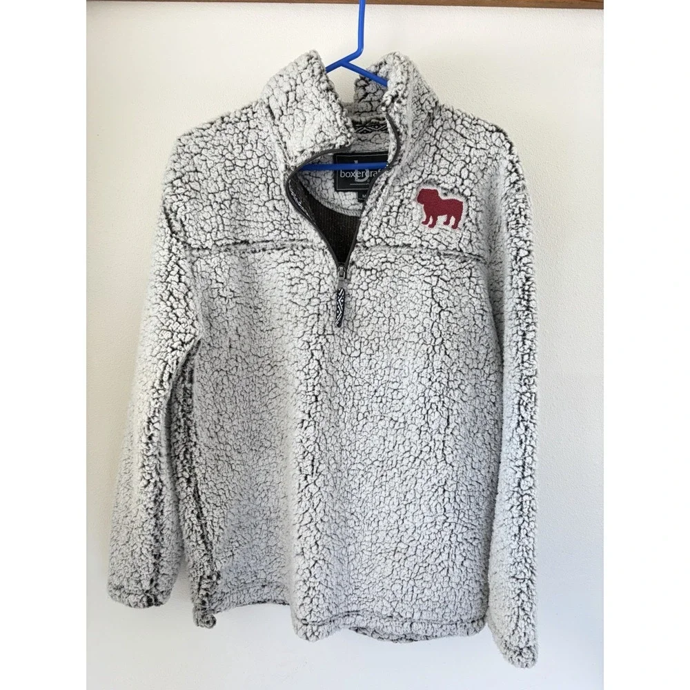 Boxercraft‎ UGA M Quarter Zip Sherpa Pullover University of Georgia Bulldogs